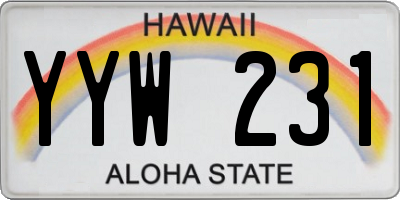 HI license plate YYW231
