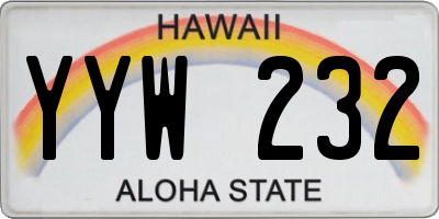 HI license plate YYW232
