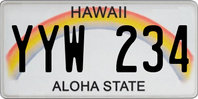 HI license plate YYW234