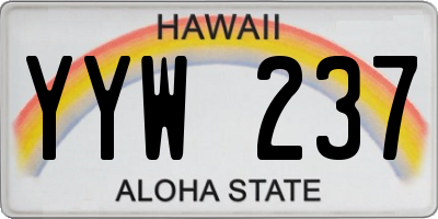 HI license plate YYW237