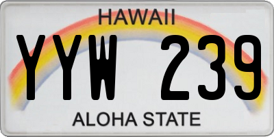 HI license plate YYW239
