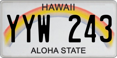 HI license plate YYW243