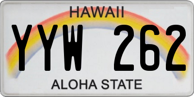 HI license plate YYW262