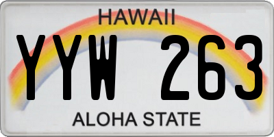 HI license plate YYW263