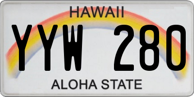 HI license plate YYW280