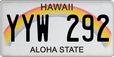 HI license plate YYW292