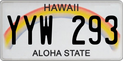 HI license plate YYW293