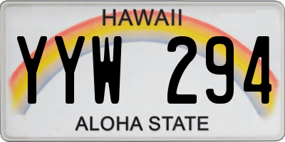 HI license plate YYW294