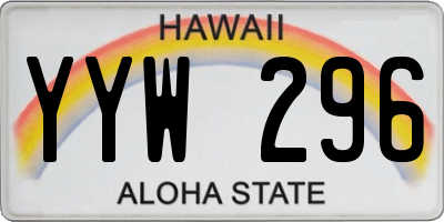 HI license plate YYW296
