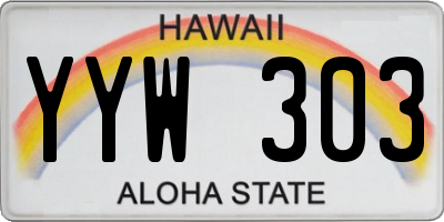 HI license plate YYW303