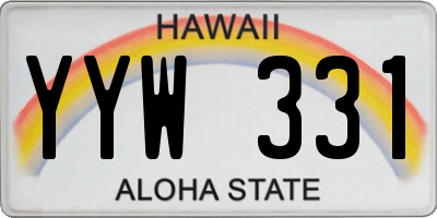 HI license plate YYW331
