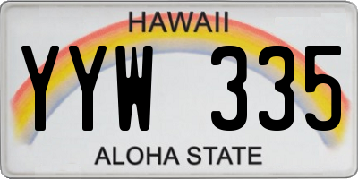 HI license plate YYW335