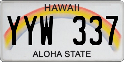 HI license plate YYW337