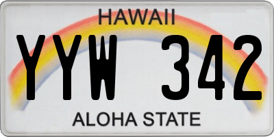 HI license plate YYW342