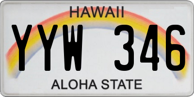 HI license plate YYW346