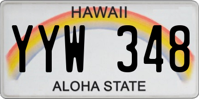 HI license plate YYW348