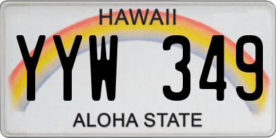 HI license plate YYW349