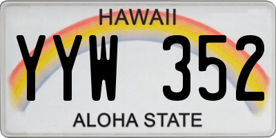 HI license plate YYW352