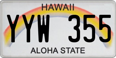 HI license plate YYW355