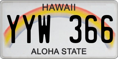HI license plate YYW366
