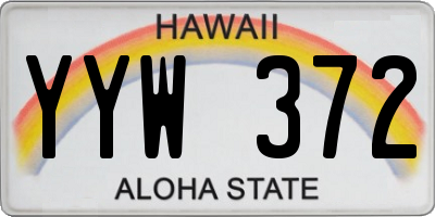 HI license plate YYW372