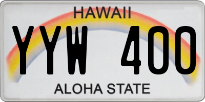 HI license plate YYW400