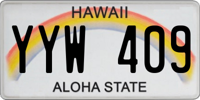 HI license plate YYW409