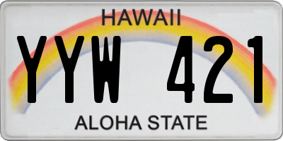 HI license plate YYW421