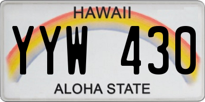 HI license plate YYW430