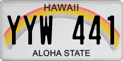 HI license plate YYW441