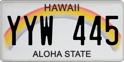 HI license plate YYW445