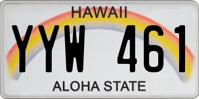 HI license plate YYW461