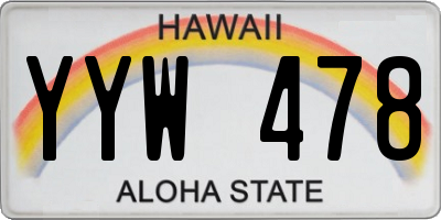HI license plate YYW478