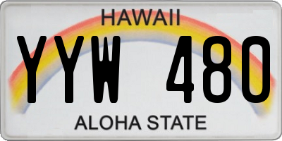 HI license plate YYW480
