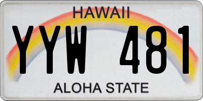 HI license plate YYW481