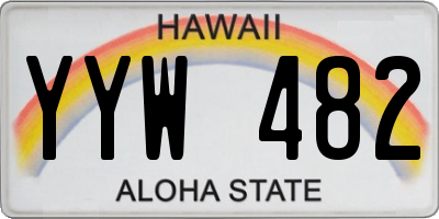 HI license plate YYW482