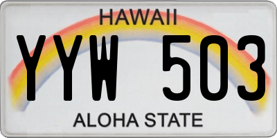 HI license plate YYW503