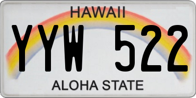 HI license plate YYW522