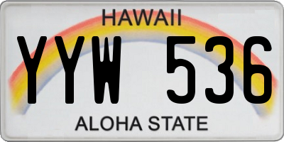 HI license plate YYW536