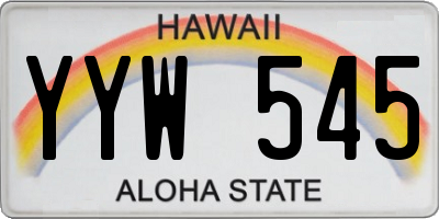 HI license plate YYW545