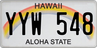HI license plate YYW548