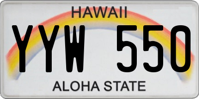 HI license plate YYW550