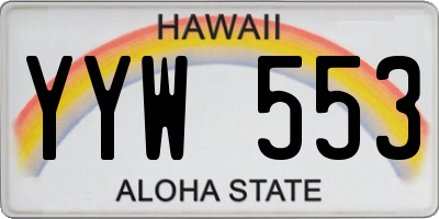 HI license plate YYW553