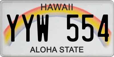 HI license plate YYW554
