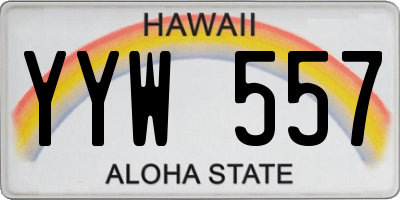 HI license plate YYW557