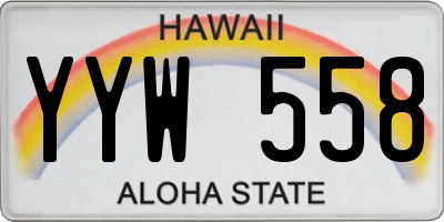 HI license plate YYW558