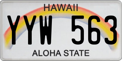 HI license plate YYW563