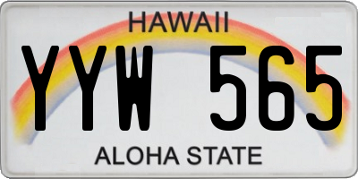 HI license plate YYW565