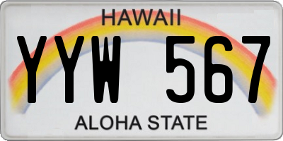 HI license plate YYW567