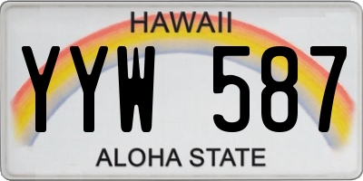 HI license plate YYW587